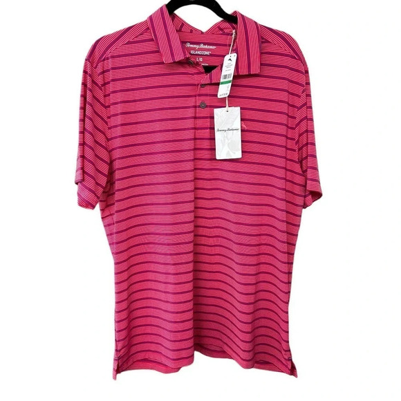 NWT Tommy Bahama Men's Palm Desert Driver Stripe IslandZone Polo Size Large - Picture 4 of 8